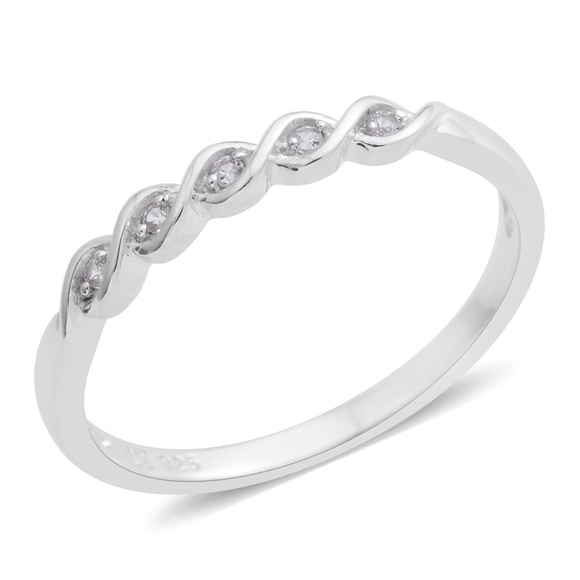 Jewelry - Lab Created White Sapphire Sterling Silver Ring